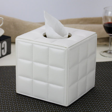 丽然创意皮革纸巾筒卷纸筒 简约客厅圆形餐巾抽纸盒纸巾盒木欧式