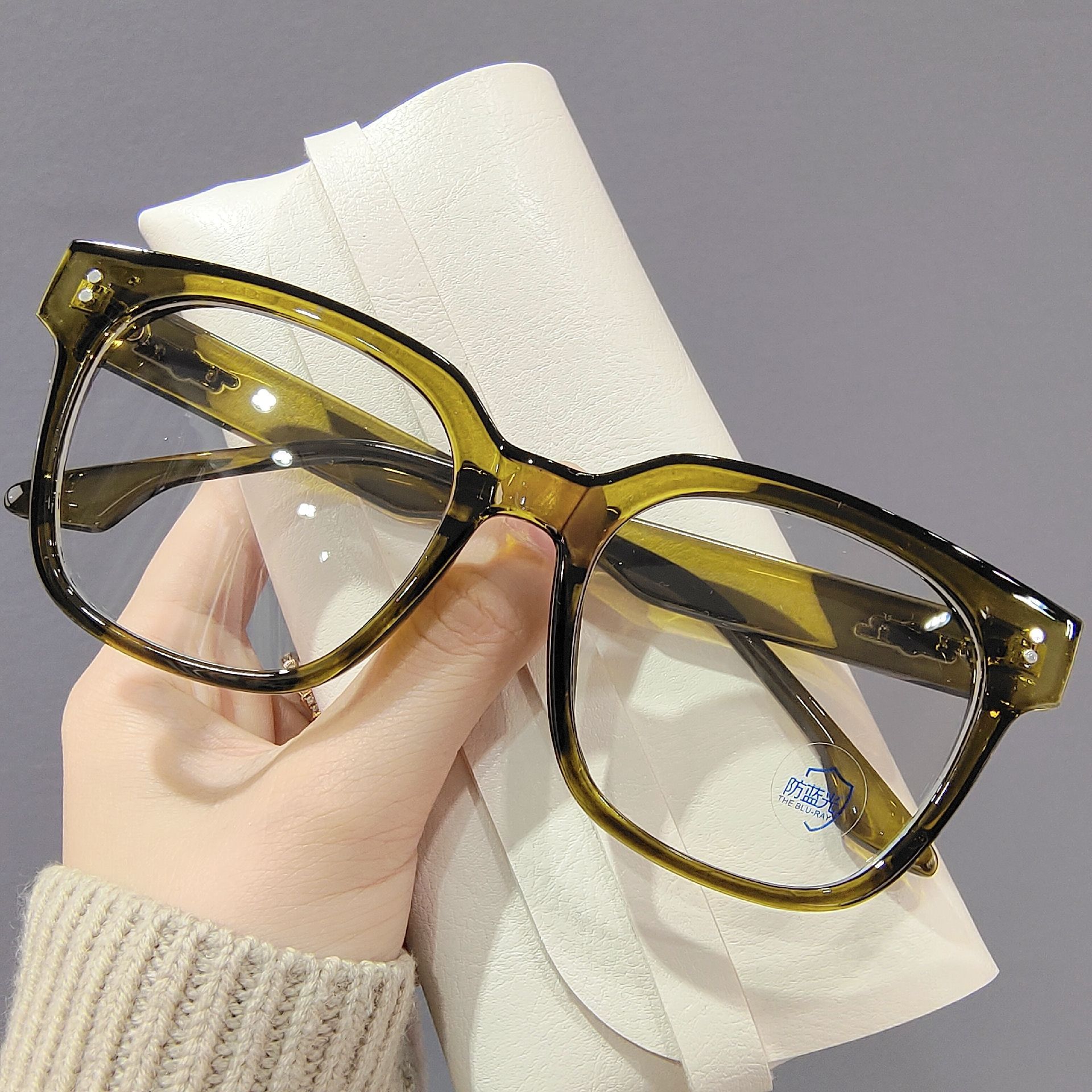 韩系ins网红同款透明色潮流素颜防蓝光近视镜复古原宿风框架眼镜