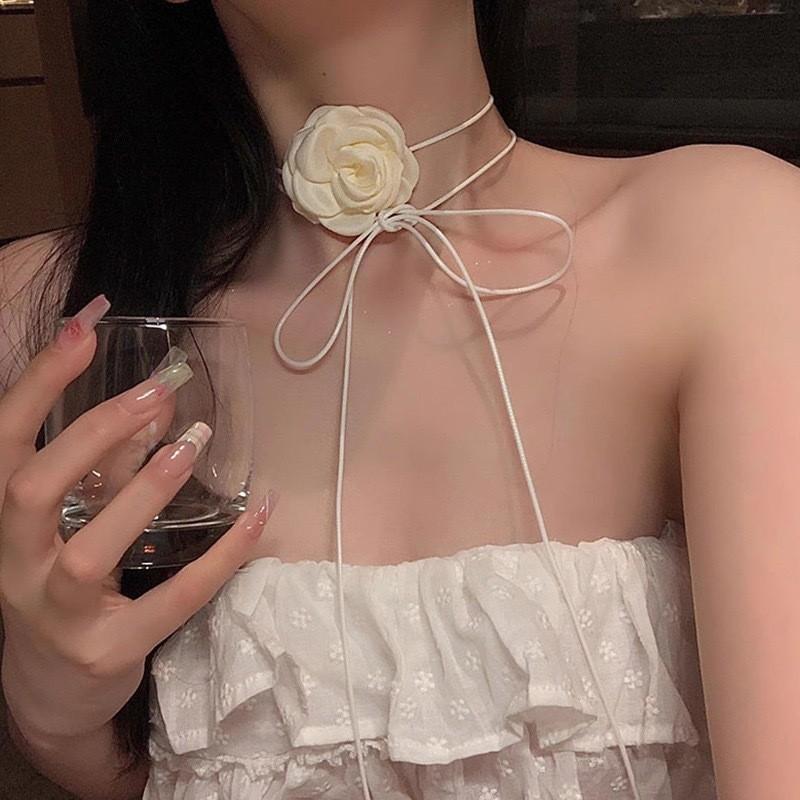 高端缎面颈花~韩国博主同款立体