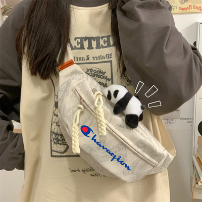 联名潮牌简约胸包女2025夏季新款NB小众斜挎腰包学生旅行单肩背包