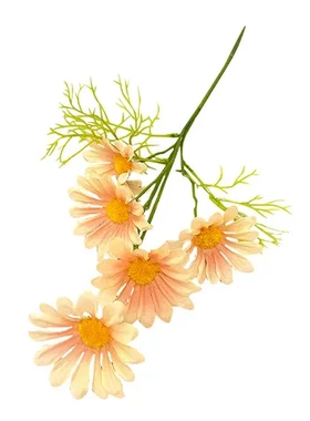白色装饰餐桌摆件野餐洋甘菊小雏菊花皱假花仿真菊花束小清新黄色