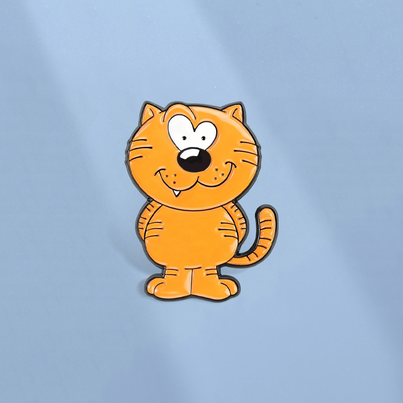 创意猫咪动物胸针可爱卡通橘猫胸章金属徽章学生背包笔袋配饰饰品