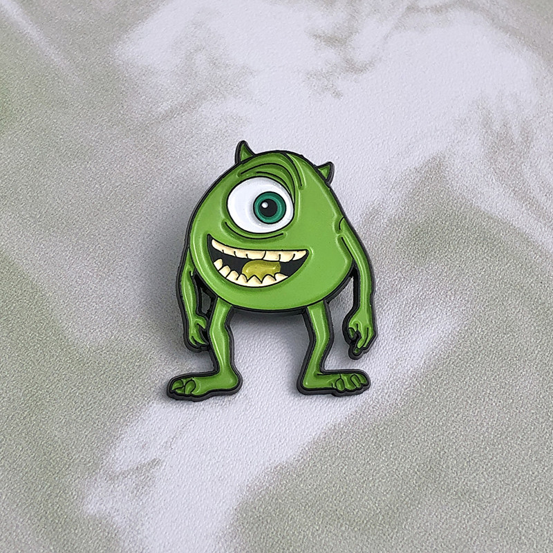 怪兽大学大眼怪卡通牛仔胸针创意麦克沃左斯基金属徽章精致礼物