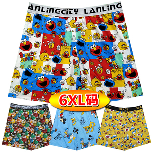 肥胖人宽松超大孖烟通 卡通动漫棉质运动印花中年平角内裤 热卖 新品