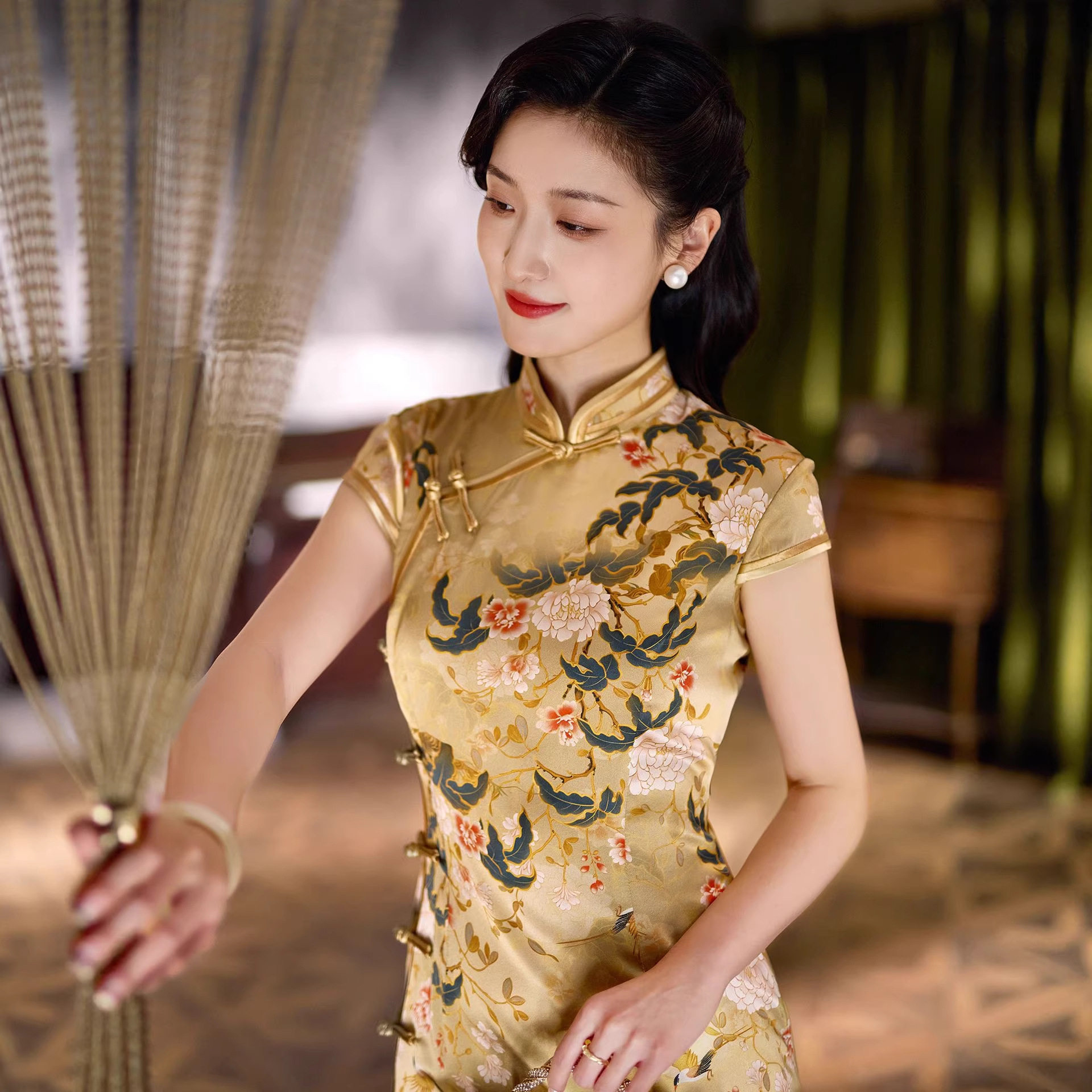 真丝旗袍桑蚕丝高端改良式中国风