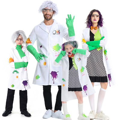 万圣节女士疯狂科学家角色扮演服科学怪人cosplay外套连衣裙套装