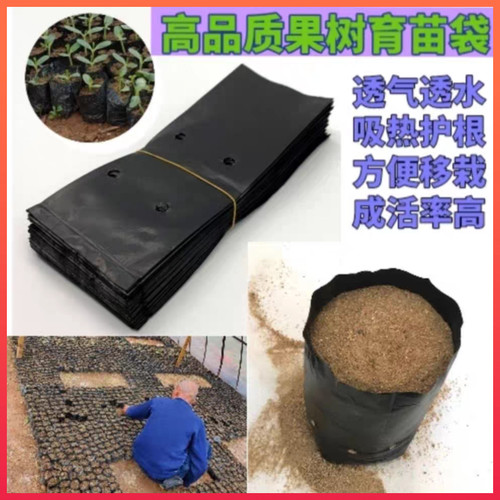 黑色育苗袋加厚营养袋百香果塑料营养袋槟榔育苗袋果树育苗塑料袋
