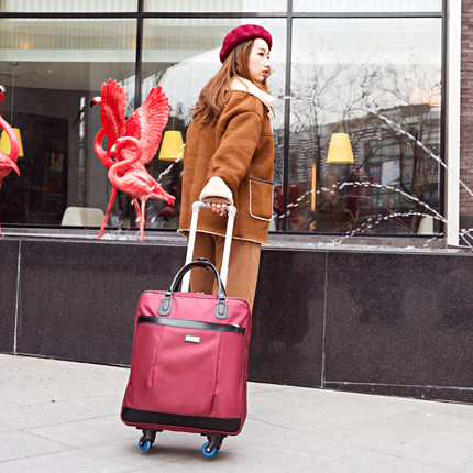 手提防水行李袋登机箱短途韩版女旅游万向轮时尚拉杆旅行包大容量