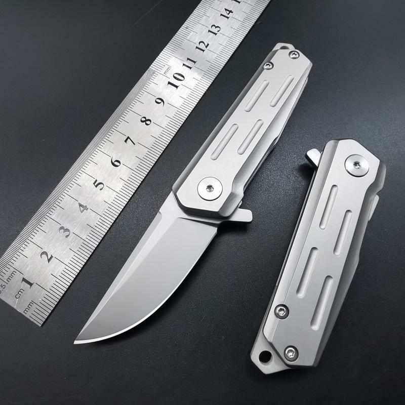 D2不锈钢小刀折叠锋利耐用户外刀防身便捷水果刀合金数控全钢手柄