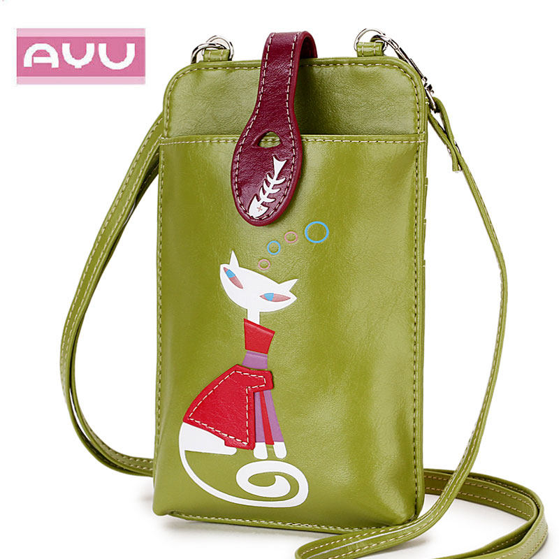 AYU手机包包女挂包6寸迷你斜挎包可爱挂脖小挎包猫咪手拎零钱包袋