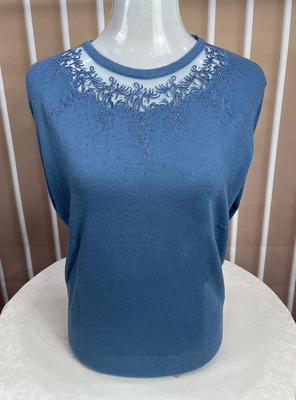 长袖蕾丝羊毛衫洋气中老年妈妈装