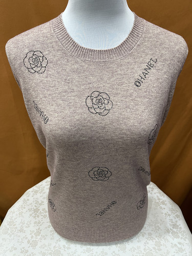 妈妈装镶钻洋气长袖羊毛衫