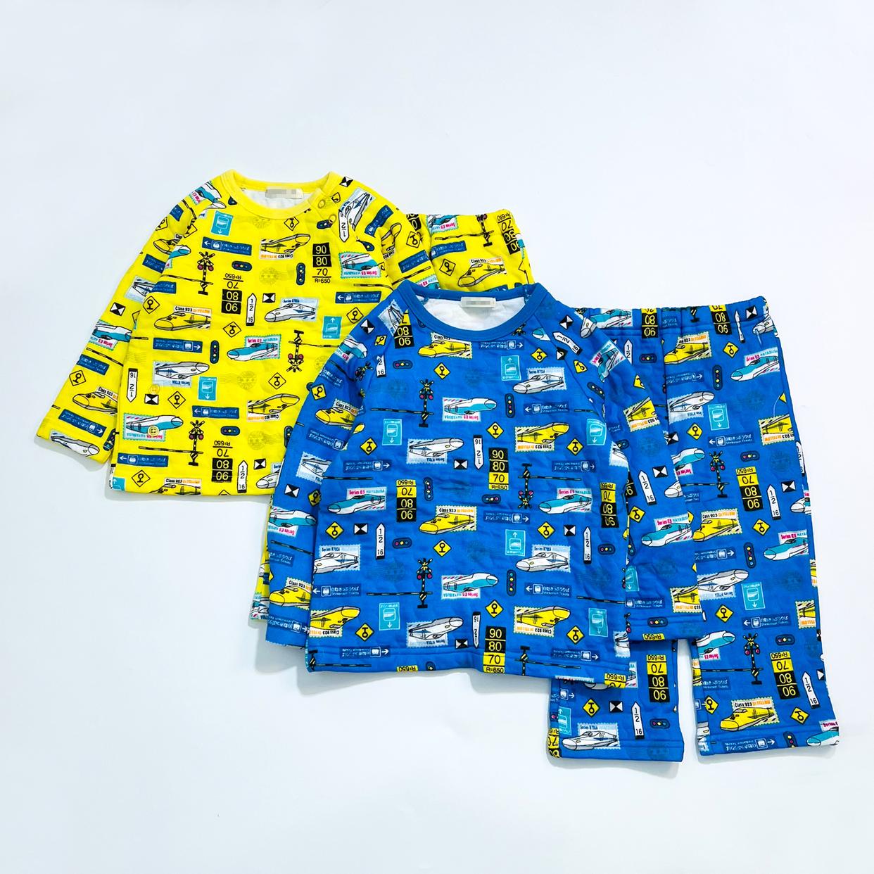 外贸日单男童空气层夹棉秋衣秋裤