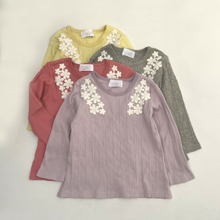 日单 刚需~百搭 可可爱爱 女童宝宝春秋长袖T恤氨纶棉弹力打底衫