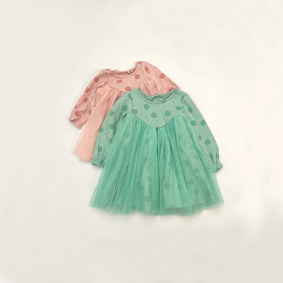 女童网纱裙长袖连衣裙春秋季