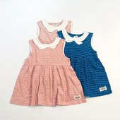 挂领蝴蝶结 女宝儿童夏季 小圆点无袖 日单高端lil&iv系列 裙式 上衣