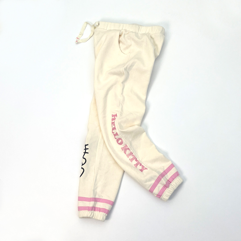 薄绒运动裤k猫图案休闲裤