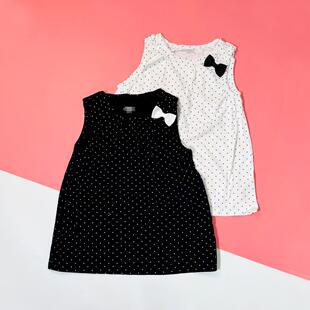 凉快 可爱欢喜款 女童宝宝夏季 波点娃娃衫 上衣T恤 日单 裙式 xi家