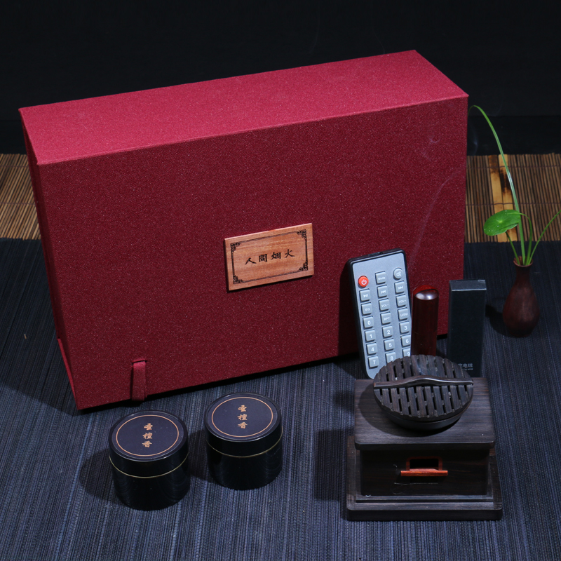 黑檀人间烟火古典蓝牙音乐香炉室内香道创意家用摆件器具怀旧收藏
