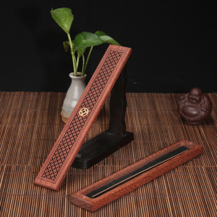 花梨木钱币天地盖香炉卧香熏香炉家用室内线香礼盒手工创意制作