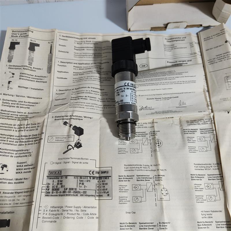 德国WIKA压力变送器了lS-10,0-2500kpa,