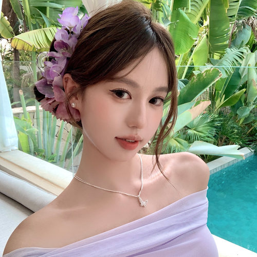 原创设计！紫色氛围感花朵抓夹
