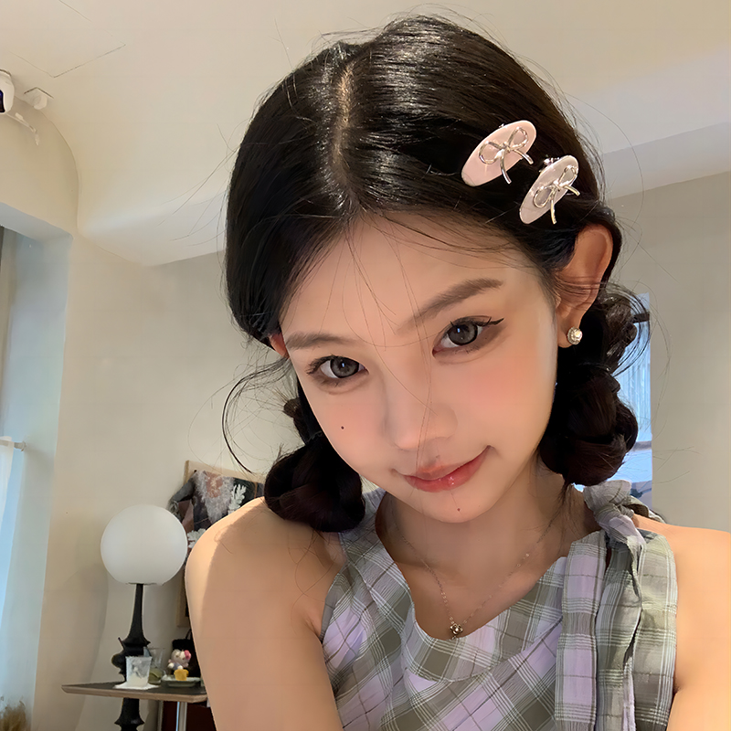 【蜜桃茶】草莓千层 蝴蝶结小发夹女刘海夹发卡边夹头饰甜美发饰