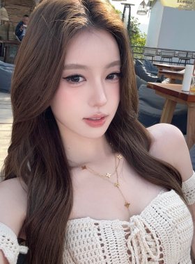 佩里斯午后钛钢金色四叶花项链