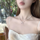 白茶月光 蜜桃茶 蝴蝶结小米珍珠双层项链轻奢小众颈链配饰女
