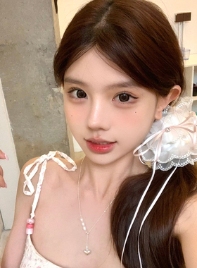 芭蕾舞蹈生蝴蝶结丝带蕾丝发圈