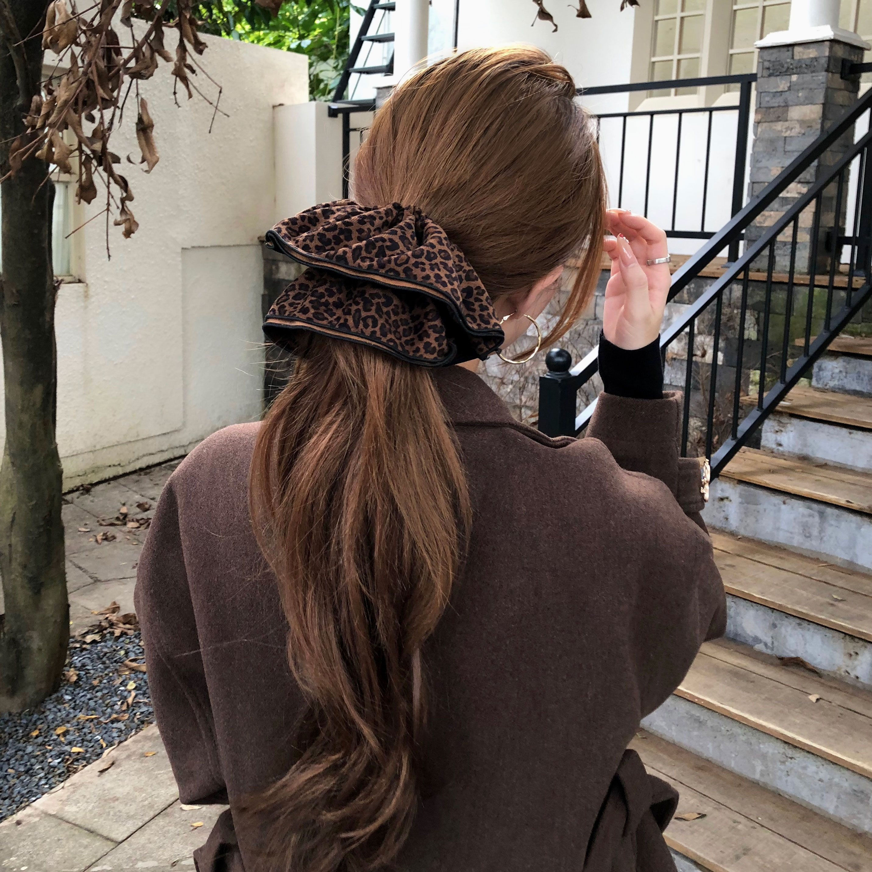 高智lady韩系豹纹大裙摆发圈