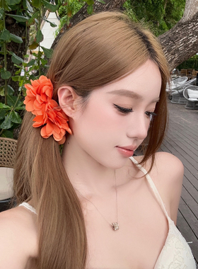 海岛橙花超仙花朵香蕉夹抓夹