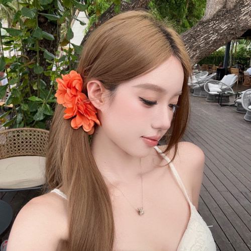 海岛橙花超仙花朵香蕉夹抓夹