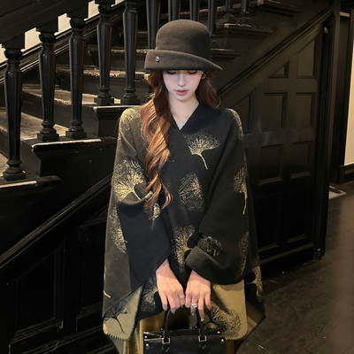 爱丁堡日记中式银杏叶外搭披肩