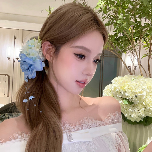 蓝花楹~超仙花朵流苏发夹