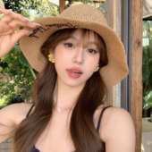 氧气美女 蜜桃茶 波西米亚风太阳花小耳环女海边度假拍照耳饰