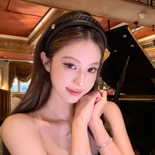 比弗利少女法式缎面波点发箍