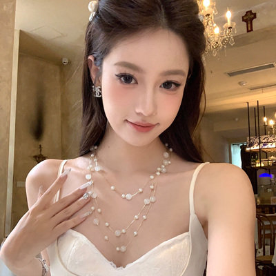 月光画报人鱼姬长款珍珠项链女