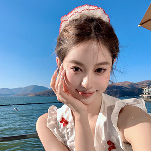 【蜜桃茶】树莓果酒 温柔简约蕾丝花边发圈法式风公主扎马尾发饰