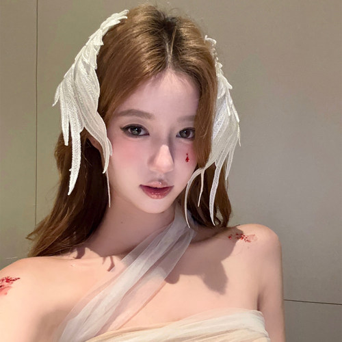 天使羽翼万圣节羽毛发夹