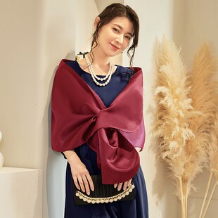 红色结婚披肩新娘婚礼披风结婚纱披巾女伴娘斗蓬配旗袍外搭88013