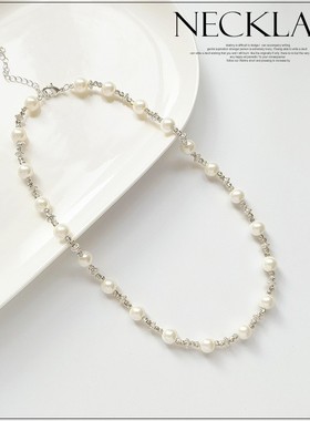 新款气质时尚法式复古珍珠项链