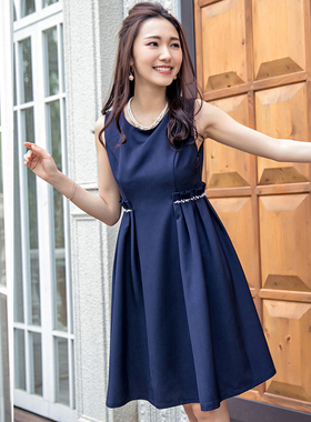 夏季背心裙无袖连衣裙子无袖裙女士春秋季内搭裙打底裙A字裙88092