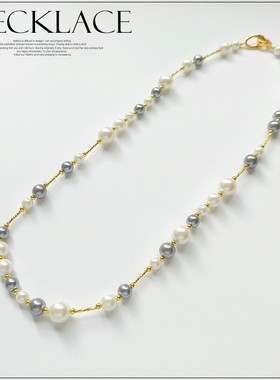 仿珍珠毛衣链轻奢项链女士时尚配饰中长款锁骨链颈链子配饰品L089