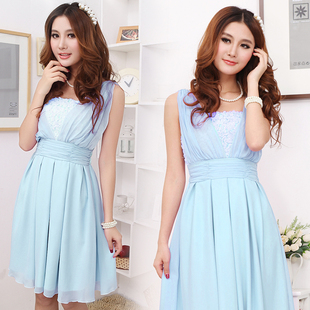 收腰连衣裙子女士结婚礼服姐妹裙伴娘服晚宴会日常可穿小礼服913