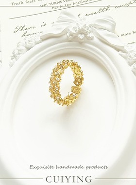 金色珍珠戒指女款时尚洋气质百搭