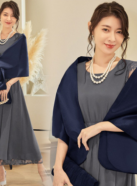 多种戴法小披肩新娘伴娘披风旗袍外搭晚宴会围巾晚礼服斗蓬88013