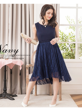 蕾丝连衣裙子女士两件套装裙春秋季内搭打底裙无袖背心裙子88289