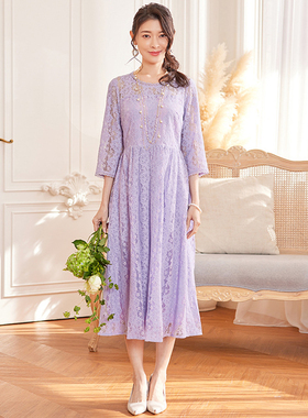 2026年夏季蕾丝连衣裙子女士中长裙中长款日常小礼服裙洋装88572