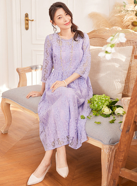 2026新款夏季蕾丝连衣裙女士优雅长裙子中长款小礼服裙女装88572